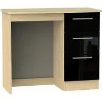 Knightsbridge 3 Drawer Single Dressing Table - Black, Oak