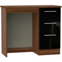 Knightsbridge 3 Drawer Single Dressing Table - Black, Walnut