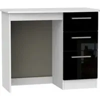 Knightsbridge 3 Drawer Single Dressing Table - Black, White