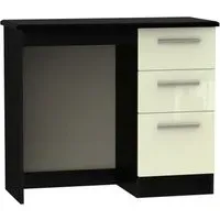 Knightsbridge 3 Drawer Single Dressing Table - Cream, Black