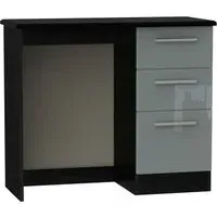 Knightsbridge 3 Drawer Single Dressing Table - Grey, Black