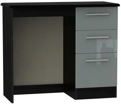 Knightsbridge 3 Drawer Single Dressing Table - Grey, Black