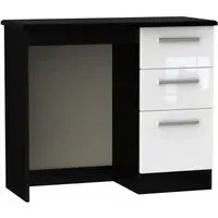 Knightsbridge 3 Drawer Single Dressing Table - White, Black