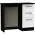 Knightsbridge 3 Drawer Single Dressing Table - White, Black