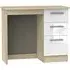 Knightsbridge 3 Drawer Single Dressing Table - White, Oak Effect