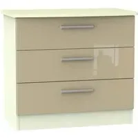 Knightsbridge 3 Drawer Small Chest - Mushroom, Cream