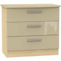 Knightsbridge 3 Drawer Small Chest - Mushroom, Light Oak