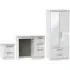 Knightsbridge 3 Piece Bedroom Set with 2 Door Combi Wardrobe - White