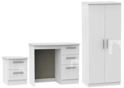 Knightsbridge 3 Piece Bedroom Set with 2 Door Wardrobe - White