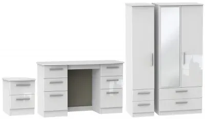 Knightsbridge 3 Piece Bedroom Set with 3 Door Wardrobe - White