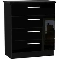 Knightsbridge 4 Drawer Chest - Black
