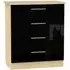 Knightsbridge 4 Drawer Chest - Black, Oak