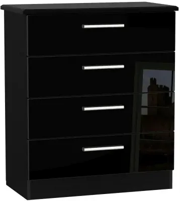 Knightsbridge 4 Drawer Chest - Black image