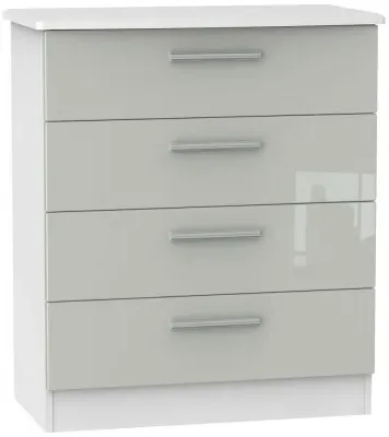 Knightsbridge 4 Drawer Chest - Cashmere, White