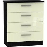 Knightsbridge 4 Drawer Chest - Cream, Black