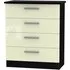Knightsbridge 4 Drawer Chest - Cream, Black