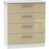 Knightsbridge 4 Drawer Chest - Mushroom, White