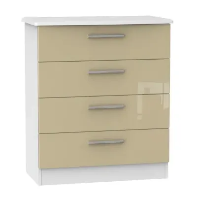 Knightsbridge 4 Drawer Chest - Mushroom, White image