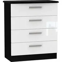 Knightsbridge 4 Drawer Chest - White, Black