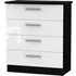 Knightsbridge 4 Drawer Chest - White, Black