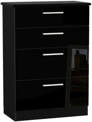 Knightsbridge 4 Drawer Deep Chest - Black image