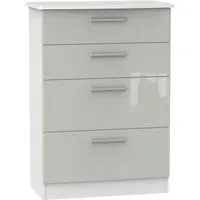 Knightsbridge 4 Drawer Deep Chest - Cashmere, White