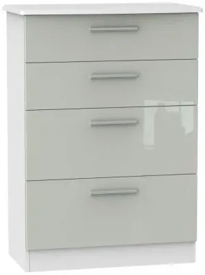 Knightsbridge 4 Drawer Deep Chest - Cashmere, White