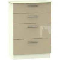 Knightsbridge 4 Drawer Deep Chest - Mushroom, Cream