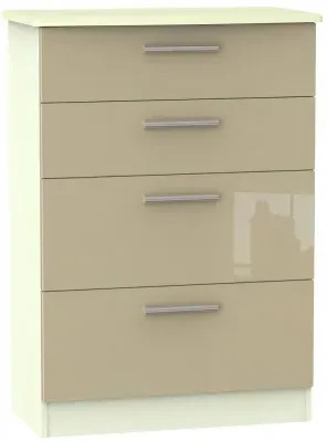 Knightsbridge 4 Drawer Deep Chest - Mushroom, Cream