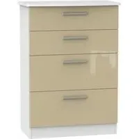 Knightsbridge 4 Drawer Deep Chest - Mushroom, White