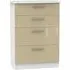 Knightsbridge 4 Drawer Deep Chest - Mushroom, White