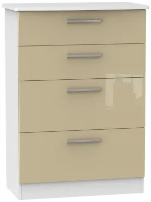 Knightsbridge 4 Drawer Deep Chest - Mushroom, White image