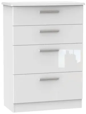 Knightsbridge 4 Drawer Deep Chest - White