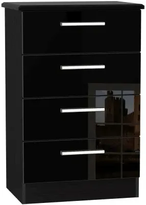 Knightsbridge 4 Drawer Midi Chest - Black image