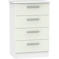 Knightsbridge 4 Drawer Midi Chest - Cashmere, White