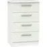 Knightsbridge 4 Drawer Midi Chest - Cashmere, White