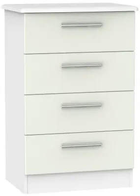 Knightsbridge 4 Drawer Midi Chest - Cashmere, White