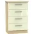 Knightsbridge 4 Drawer Midi Chest - Cream, Oak