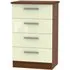 Knightsbridge 4 Drawer Midi Chest - Cream, Walnut
