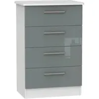 Knightsbridge 4 Drawer Midi Chest - Grey, White