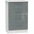 Knightsbridge 4 Drawer Midi Chest - Grey, White