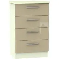 Knightsbridge 4 Drawer Midi Chest - Mushroom, Cream