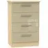 Knightsbridge 4 Drawer Midi Chest - Mushroom, Light Oak