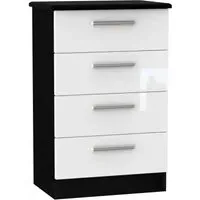 Knightsbridge 4 Drawer Midi Chest - White, Black
