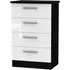 Knightsbridge 4 Drawer Midi Chest - White, Black