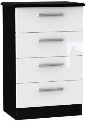 Knightsbridge 4 Drawer Midi Chest - White, Black