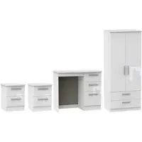 Knightsbridge 4 Piece Bedroom Set with 2 Door Wardrobe - White