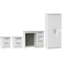 Knightsbridge 4 Piece Bedroom Set with 2 Door Wardrobe - White