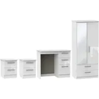 Knightsbridge 4 Piece Bedroom Set with Combi Wardrobe - White