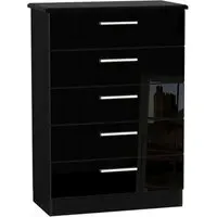 Knightsbridge 5 Drawer Chest - Black